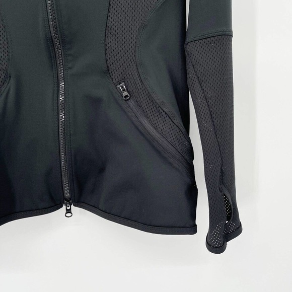 Adidas by Stella McCartney Essentials Midlayer Jacket Sz L Black Mesh Zip - Picture 4 of 6